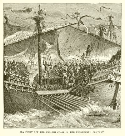 Combate naval frente a la costa inglesa en el siglo XIII de English School
