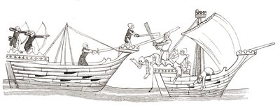Combate naval, principios del siglo XIV, de 