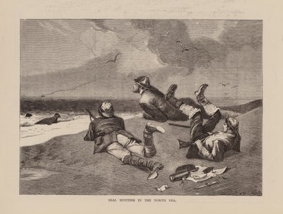 Caza de focas en el Mar del Norte (grabado) de English School