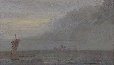 Escena marina con barcos: Atardecer de English School