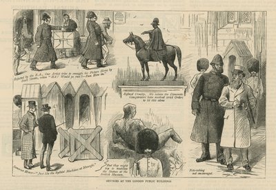 Centinelas en los edificios públicos de Londres de English School