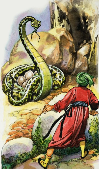 Serpiente protegiendo sus huevos de English School