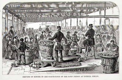 Servicio de Cena en la Sala de Oakum de la Prisión de Niños en Tothill Fields, de 