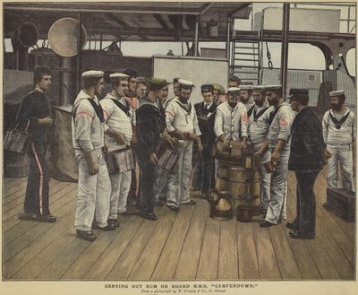 Repartiendo ron a bordo del HMS Camperdown de English School