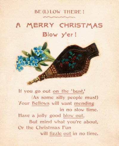Juego de fuelles, tarjeta de Navidad de English School