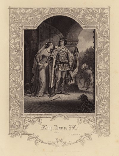Shakespeare: Rey Enrique IV, Parte 1, Acto II, Escena 3 (grabado) de English School