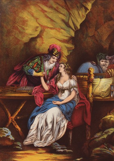 Shakespeare La Tempestad (cromolito) de English School