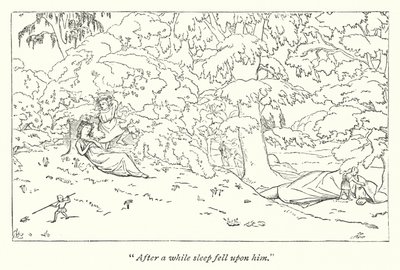 El Sueño de una Noche de Verano de Shakespeare; Titania dormida de English School