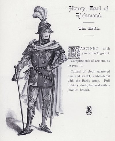 Enrique, Conde de Richmond, La Batalla en el Rey Ricardo III de Shakespeare (litografía) de English School