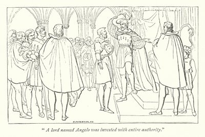 Medida por Medida de Shakespeare; Angelo investido con autoridad ducal de English School