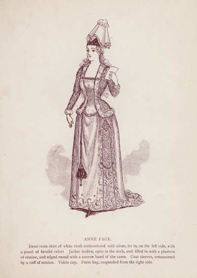 Ana Page en Las alegres comadres de Windsor de Shakespeare (litografía) de English School