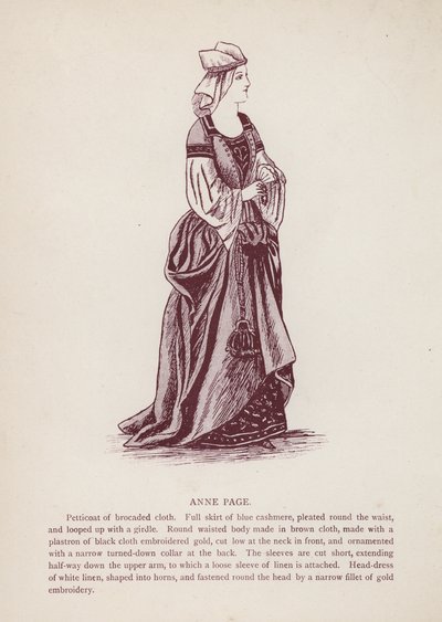 Ana Page en Las alegres comadres de Windsor de Shakespeare (litografía) de English School