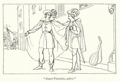 Los dos caballeros de Verona de Shakespeare; La despedida de Valentín y Proteo de English School