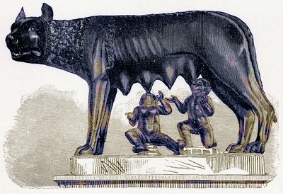 Loba Capitolina, ilustración de la Historia de Roma de Victor Duruy, publicada en 1884 de English School