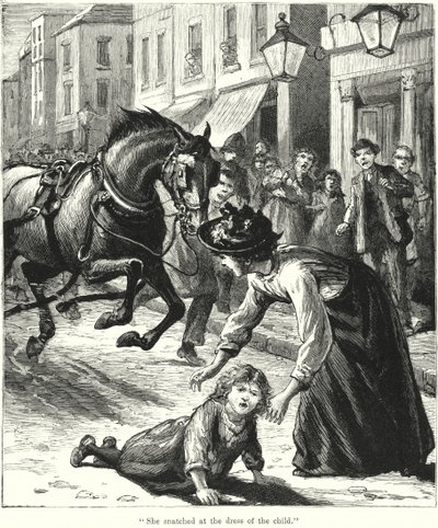 "Le arrebató el vestido al niño" (grabado) de English School