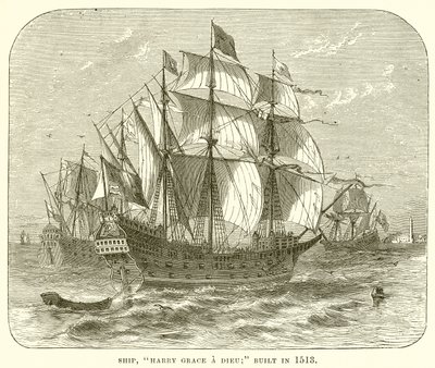 Barco, Harry Grace a Dieu; construido en 1513 de English School