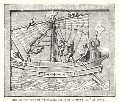 Barco en la tumba de "Naevoleia Tyche et de Munatius," en Pompeya de English School