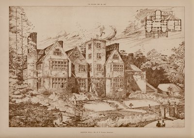Shipton Hall (grabado) de English School