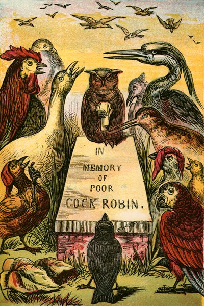 Suspirando y sollozando por el pobre Cock Robin de English School
