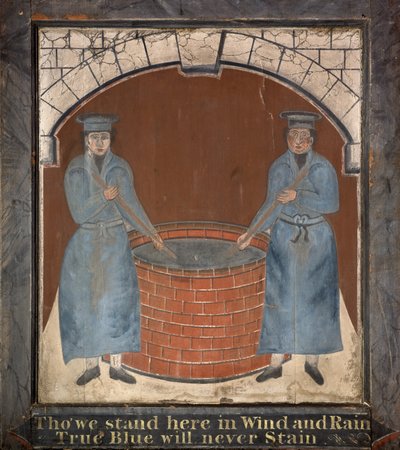 Letrero para la posada "Blue Boys" de English School