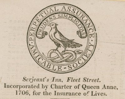 Signo de la Sociedad Amistosa de Seguro Perpetuo de English School