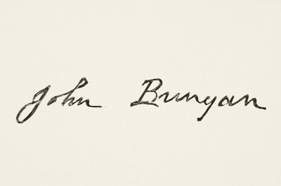 Firma de John Bunyan, de The National and Domestic History of England por William Hickman Smith Aubrey (1858-1916) publicado en Londres, c.1890 de English School