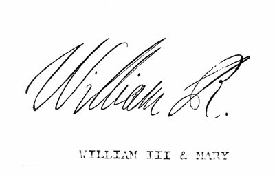 Firma de Guillermo III de Inglaterra, de 