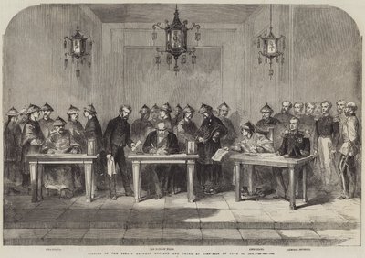 Firma del tratado entre Inglaterra y China en Tien-Tsin el 26 de junio de 1858 de English School