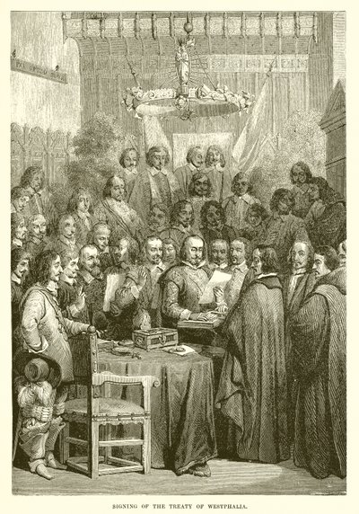 Firma del tratado de Westfalia de English School