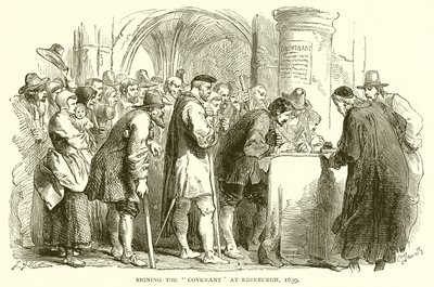 Firma del Pacto en Edimburgo, 1639 de English School