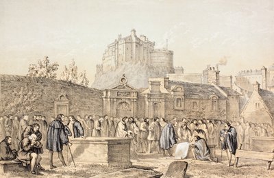 Firmando el Pacto en el Cementerio de Greyfriars, Edimburgo en 1638, de 