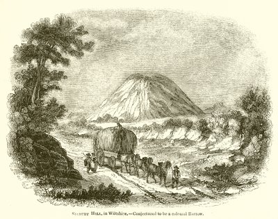 Colina de Silbury, Wiltshire.--Conjeturado como un túmulo colosal de English School