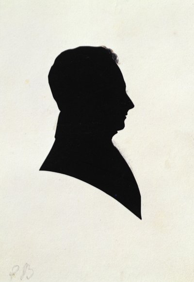 Silueta de EB, del álbum de recortes de Michael Faraday de English School