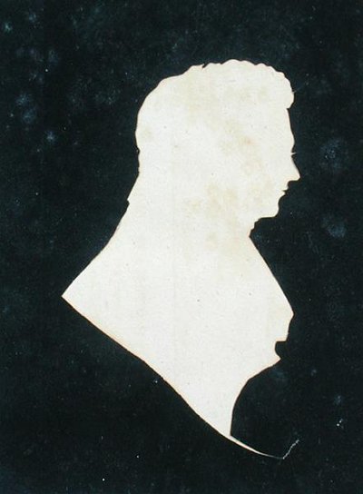 Silueta de Michael Faraday (1800-79) de su propio álbum de recortes de English School