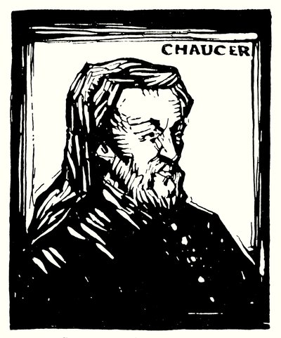 Retrato en Silueta, Geoffrey Chaucer de English School