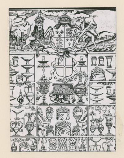Plato de plata planeado como premios para la lotería de 1569 de English School