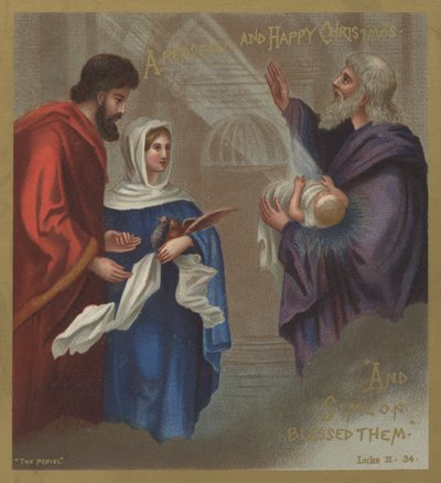 Simeón bendiciendo a la Sagrada Familia en el Templo de English School