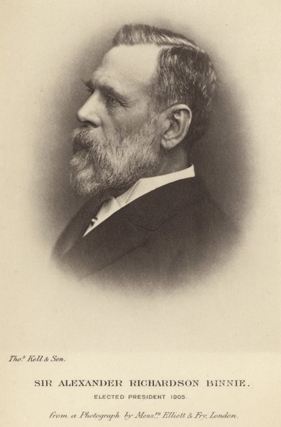 Sir Alexander Richardson Binnie, presidente de la Institución de Ingenieros Civiles en 1905 de English School