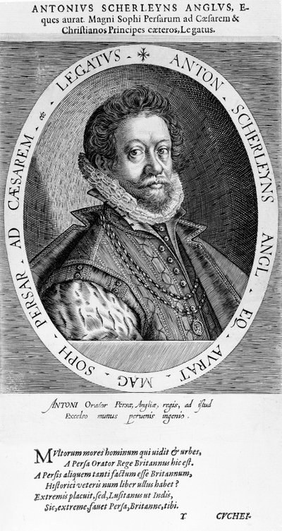 Sir Anthony Sherley (grabado) de English School