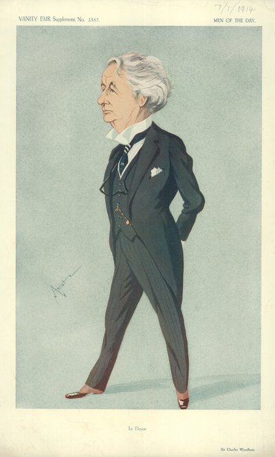 Sir Charles Wyndham, 7 de enero de 1914, caricatura de Vanity Fair de English School