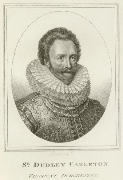 Sir Dudley Carleton, Vizconde de Dorchester (grabado) de English School