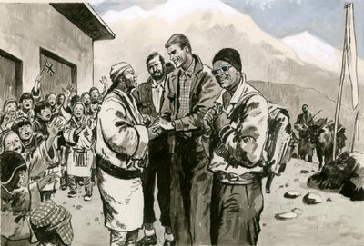 Sir Edmund Hillary regresando al Himalaya de English School