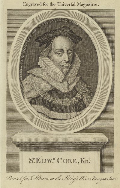 Sir Edward Coke, Caballero de English School