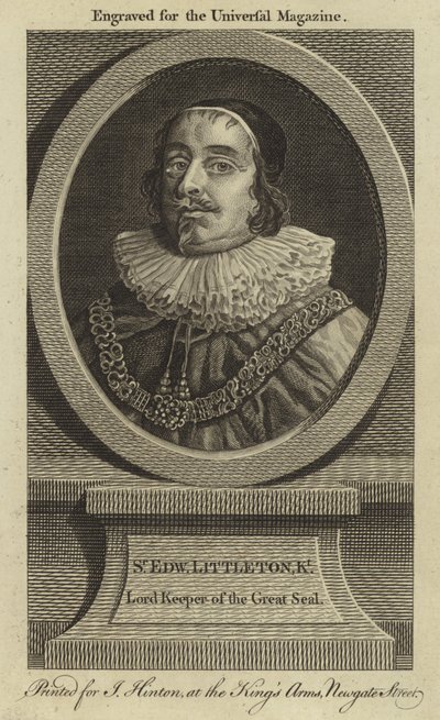 Sir Edward Littleton, Guardián del Gran Sello de English School