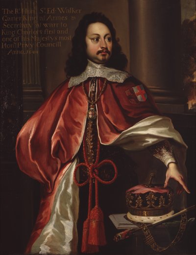 Sir Edward Walker (1611-1677), Garter King of Arms, finales del siglo XVII (óleo sobre lienzo) de English School