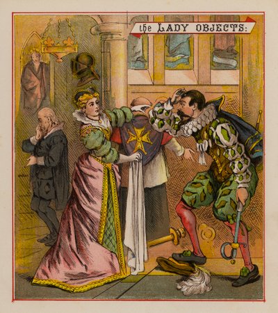 Sir Francis Drake y sus duendes (litografia en color) de English School