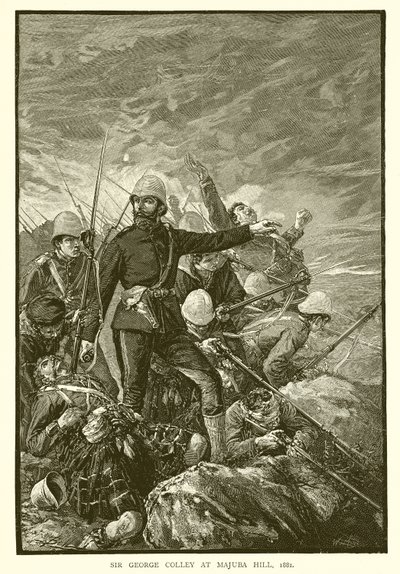 Sir George Colley en la Colina Majuba, 1881 de English School