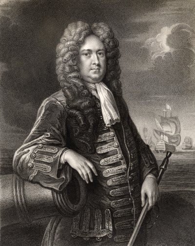 Sir George Rooke, grabado por W. Holl, de 