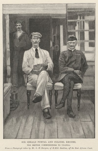 Sir Gerald Portal y el Coronel Rhodes, los Comisionados Británicos en Uganda de English School