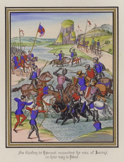 Sir Godfrey De Harcourt encuentra a los hombres de Amiens en su camino a París de English School